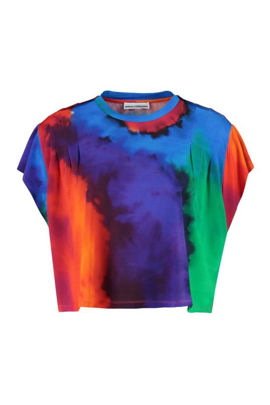  파코라반 반팔 티셔츠 라반 프린트 티셔츠 멀티컬러