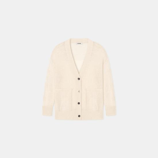  ÁERON 가디건 에론 에반스 롱 케이블 니트  아이보리 - OTHER BRANDS