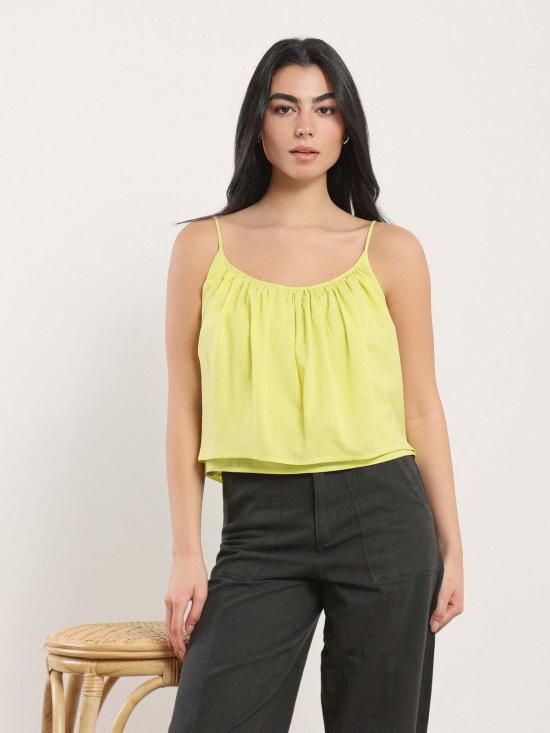  나지라 민소매 티셔츠 라일라 크롭 탱크 - NAZEERAH