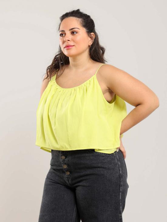  나지라 민소매 티셔츠 라일라 크롭 탱크 - NAZEERAH