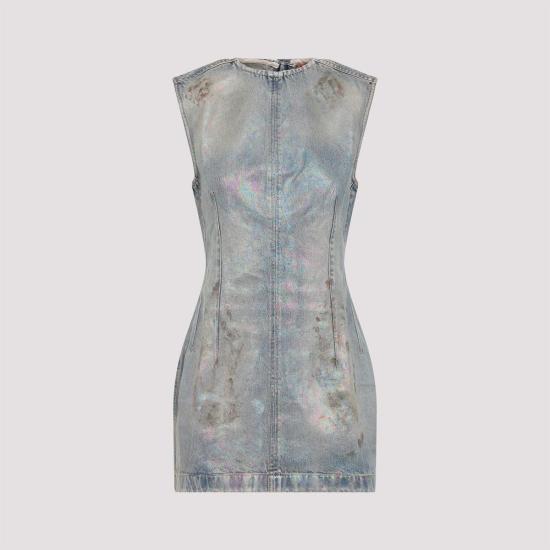  아크네 스튜디오 숏 원피스 미니 드레스 데님 드레스 아우즈 미드 블루