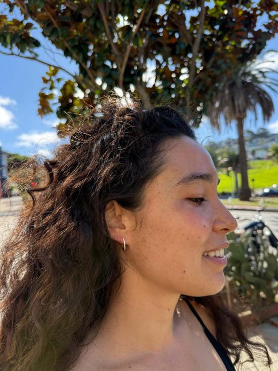  모나드 이어링 라지 다이아몬드 후프 귀걸이