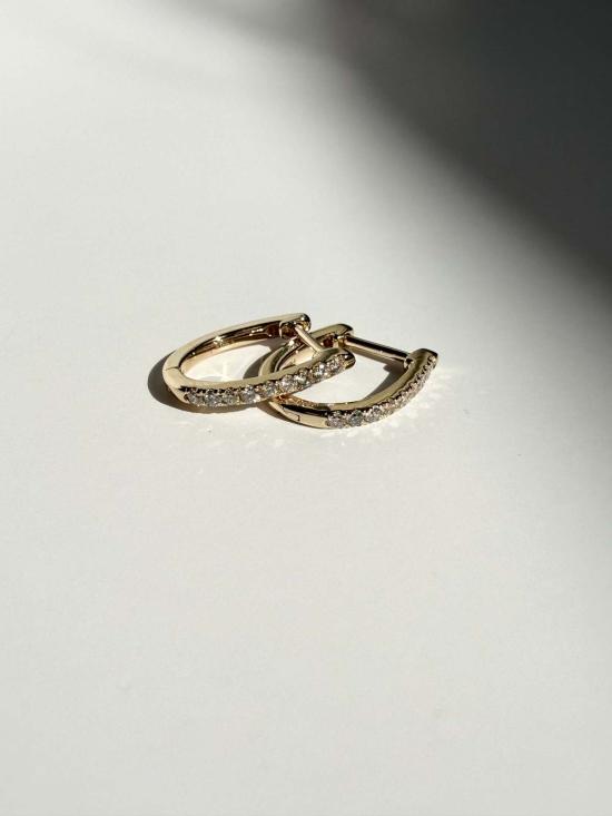  모나드 이어링 라지 다이아몬드 후프 귀걸이 - MONADE