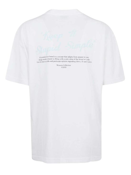  오프화이트 반팔 티셔츠 키스 명언 레귤러 티셔츠 - OFF WHITE