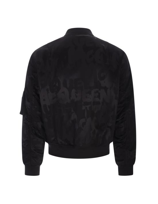  알렉산더 맥퀸 봄버 자켓 맥퀸 그래피티 봄버 재킷 블랙 - ALEXANDER MCQUEEN