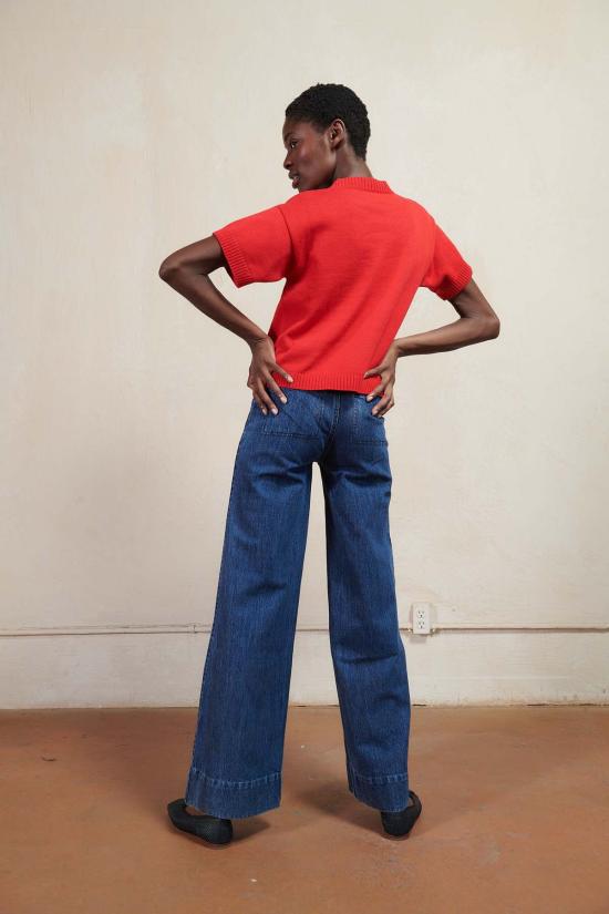  마리아 스탠리 반팔 티셔츠 Maria Stanley 니트 티셔츠 Piquillo - MARIA STANLEY