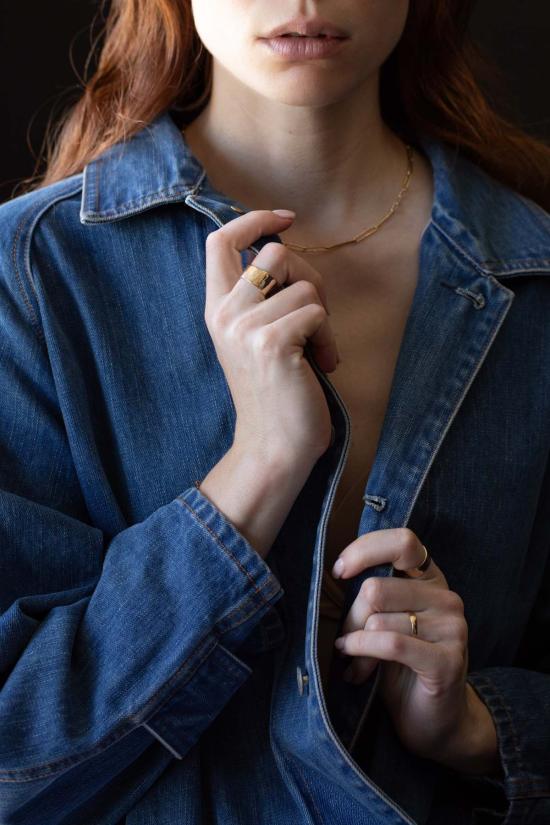  시리 한스도터 반지 시그르 워터 미디엄 밴드 링 스털링 실버 - SIRI HANSDOTTER