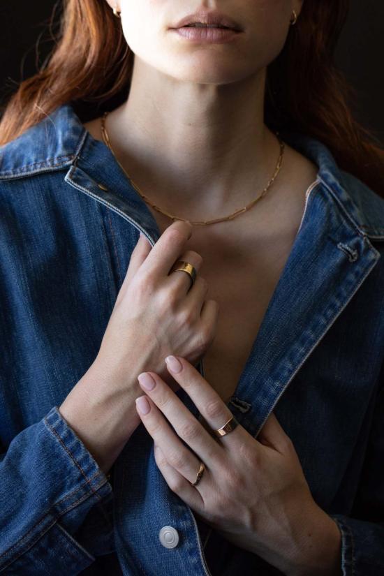  시리 한스도터 반지 시그르 워터 미디엄 밴드 링 스털링 실버 - SIRI HANSDOTTER