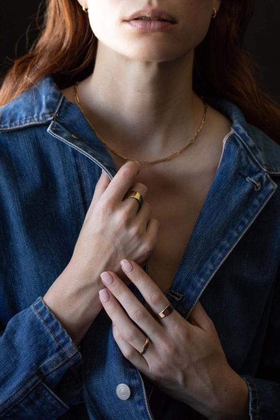  시리 한스도터 반지 시그르 워터 미디엄 밴드 링 스털링 실버 - SIRI HANSDOTTER