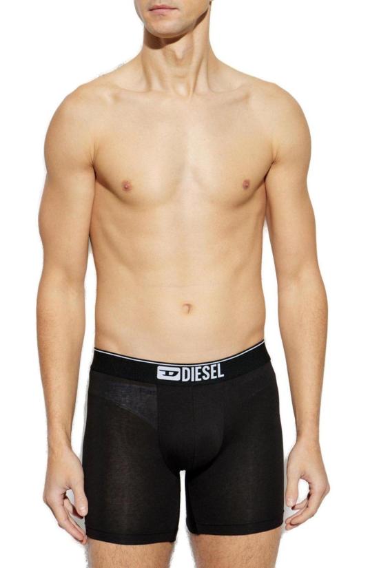  디젤 팬티 로고 허리밴드 복서 팬티 3팩 - DIESEL