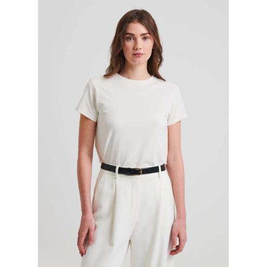  Patrick Assaraf 반팔 티셔츠 패트릭 아사라프 아이코닉 피티드 크루 티셔츠 초크 - PATRICK ASSARAF