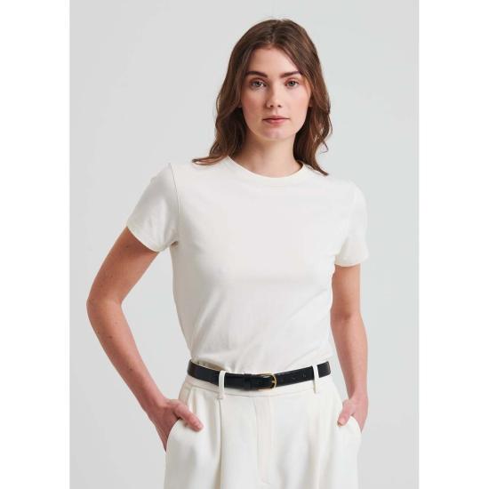  Patrick Assaraf 반팔 티셔츠 패트릭 아사라프 아이코닉 피티드 크루 티셔츠 초크 - PATRICK ASSARAF