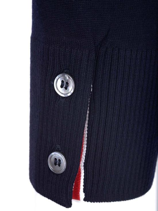  톰브라운 스웨터 톰 브라운 4바 메리노 울  네이비 - THOM BROWNE