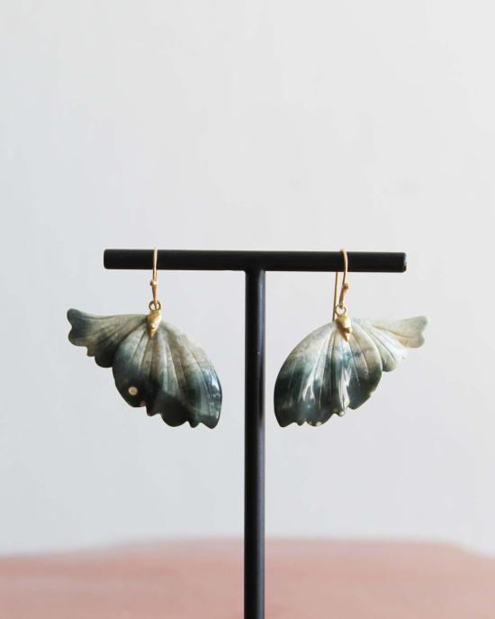  아네트 페르디난센 이어링 미디엄 인챈티드 페어리 윙스 18k 옐로우 골드/오션 재스퍼 - ANNETTE FERDINANDSEN