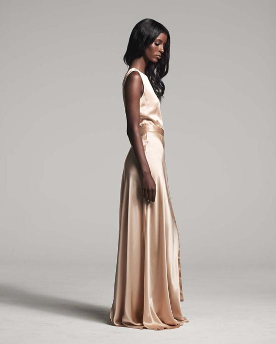  보즈 롱 원피스 백워드 랩 드레스 - VOZ