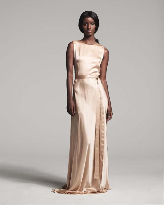  보즈 롱 원피스 백워드 랩 드레스