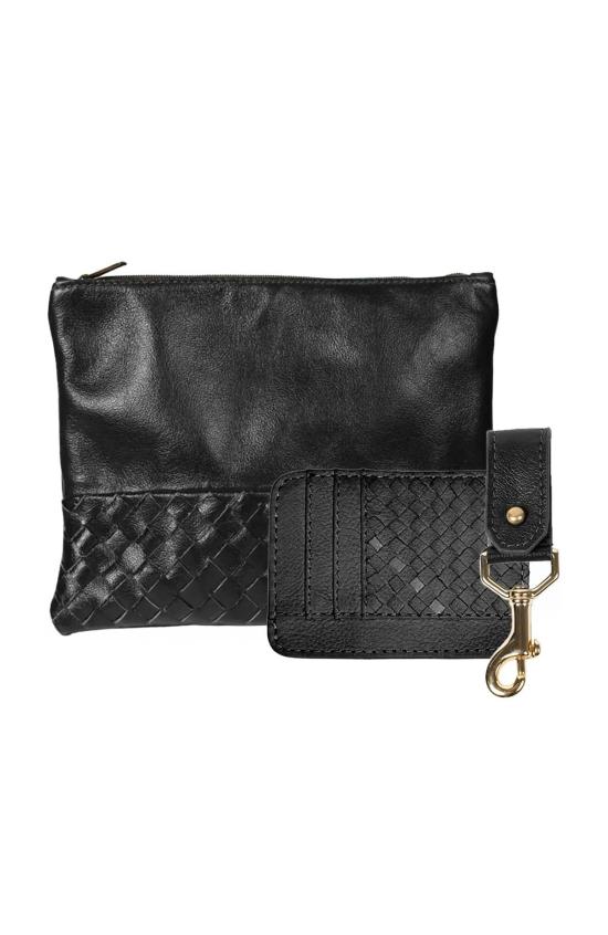  듀 맹 키링 듀 메인즈 대형 파우치 키체인 & 슬림 ID 세트 - DEUX MAINS