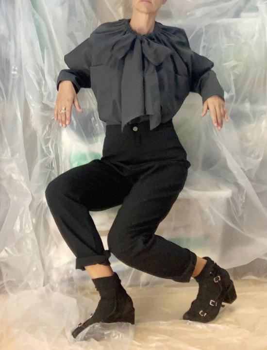  Lotta from Stockholm 스트레이트 팬츠 로타 와웬 울 팬츠 블랙 - OTHER BRANDS