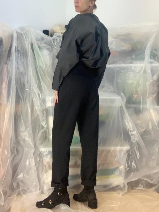  Lotta from Stockholm 스트레이트 팬츠 로타 와웬 울 팬츠 블랙 - OTHER BRANDS