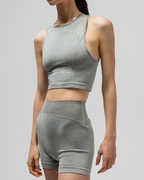  Reformer 민소매 티셔츠 리포머 헤더 크롭 탱크 - REFORMER
