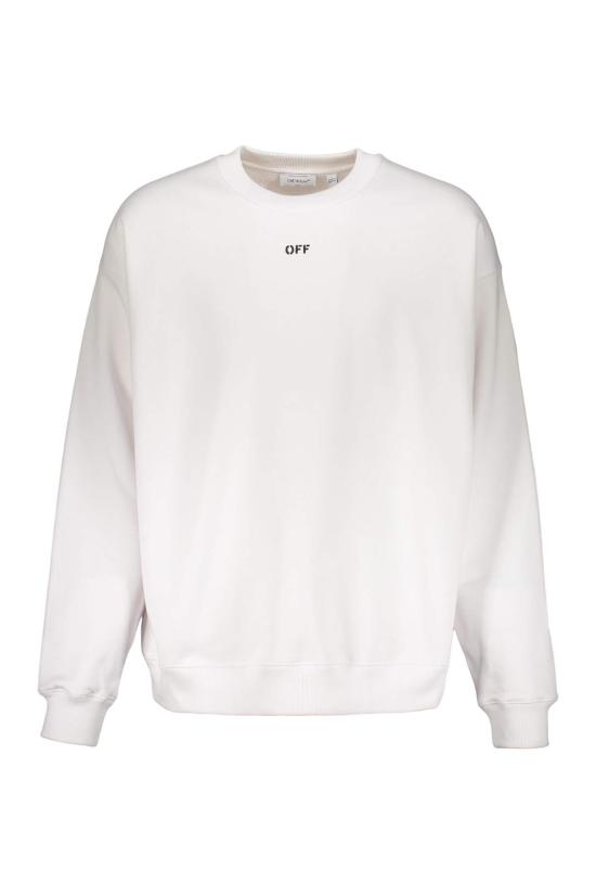  오프화이트 긴팔 티셔츠 프린트 긴팔 스웨트셔츠 화이트