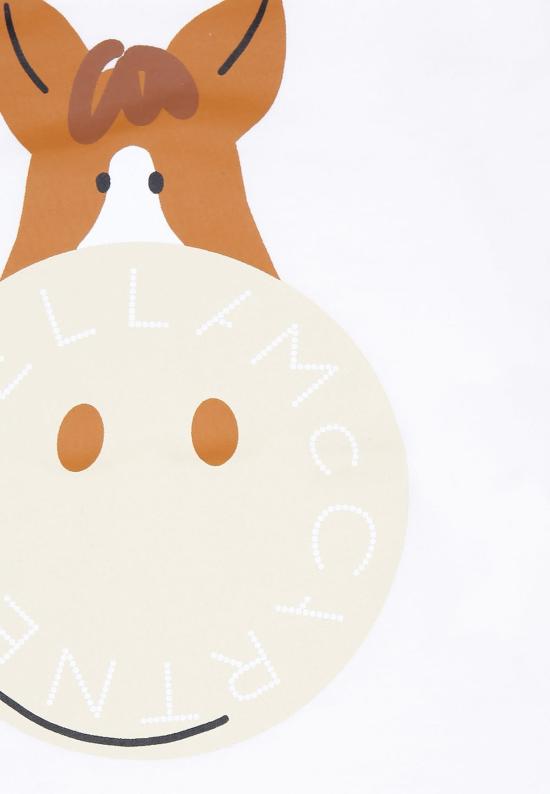  [키즈] 스텔라 맥카트니 탑 스텔라 매카트니 아동용 말 프린트 긴팔 티셔츠 (화이트) - STELLA MCCARTNEY