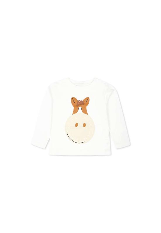  [키즈] 스텔라 맥카트니 탑 스텔라 매카트니 아동용 말 프린트 긴팔 티셔츠 (화이트)