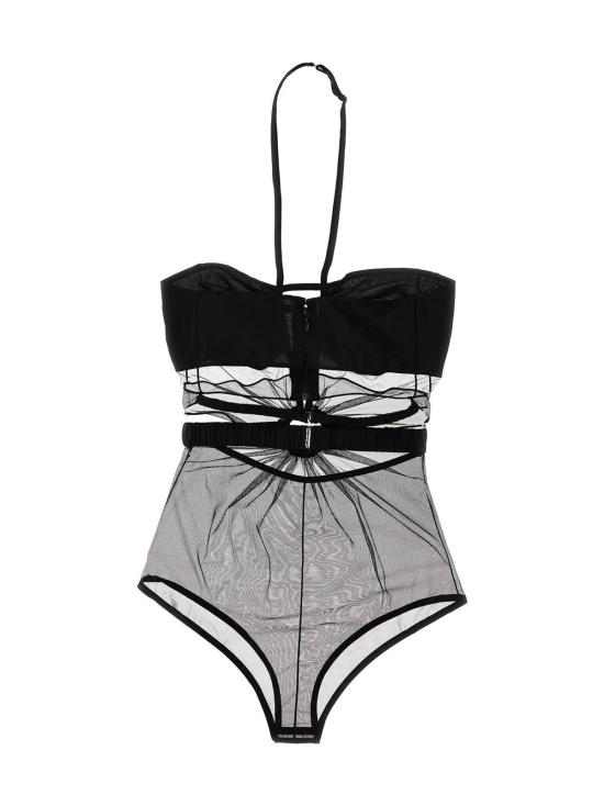  넨시 도자카 바디수트 티셔츠 Nensi Dojaka 링 바디수트 블랙 - NENSI DOJAKA