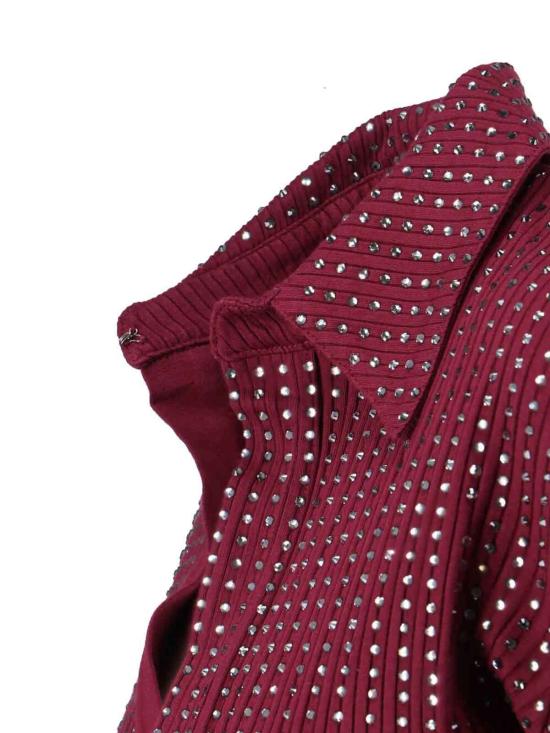  디 아티코 숏 원피스 아티코 라인스톤 미니 드레스 레드 - THE ATTICO