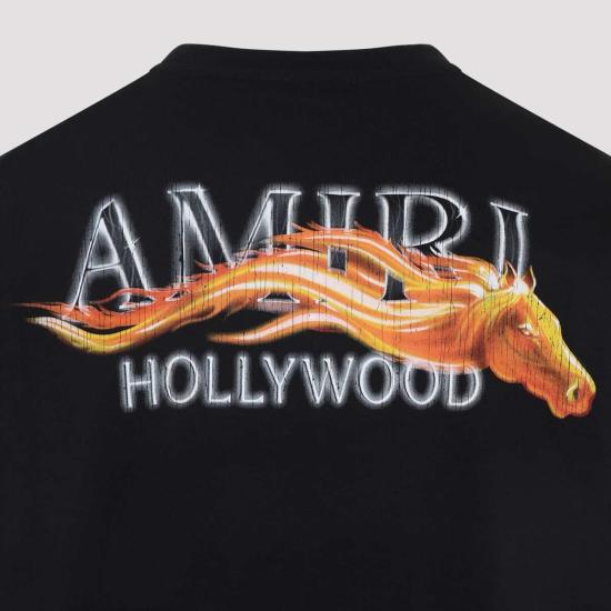  아미리 반팔 티셔츠 할리우드 호스 티셔츠 블랙 - AMIRI