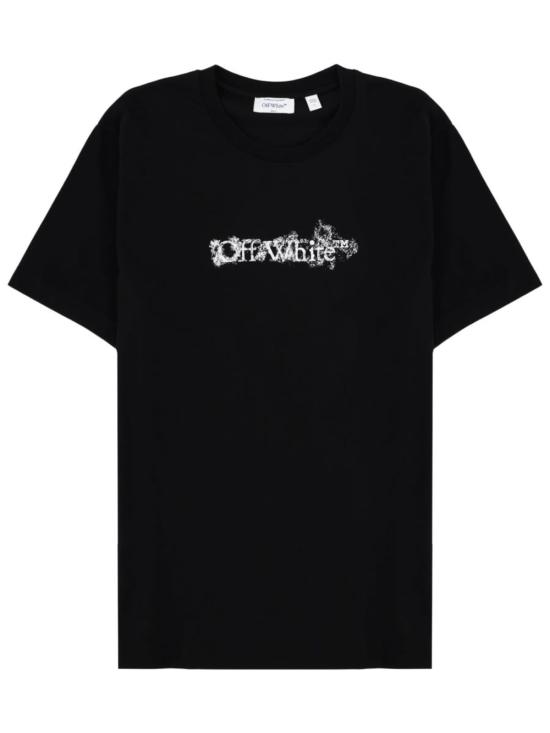  오프화이트 반팔 티셔츠 로고 티셔츠 블랙