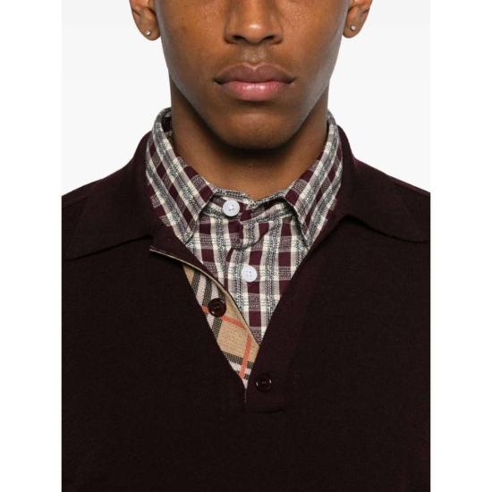  버버리 스웨터 폴로 셔츠 레드 - BURBERRY