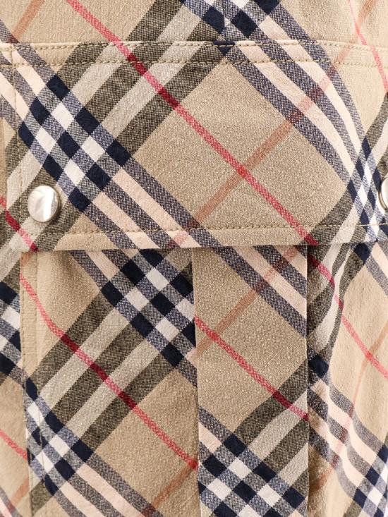  버버리 치노 팬츠 빈티지 체크 무늬 베이지 카고 팬츠 - BURBERRY