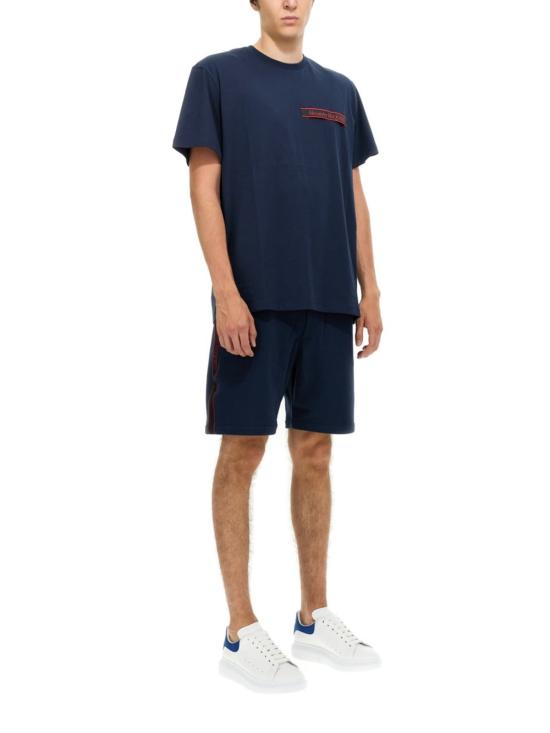  알렉산더 맥퀸 숏팬츠 셀비지 로고 밴드 버뮤다 쇼츠 (블루) - ALEXANDER MCQUEEN