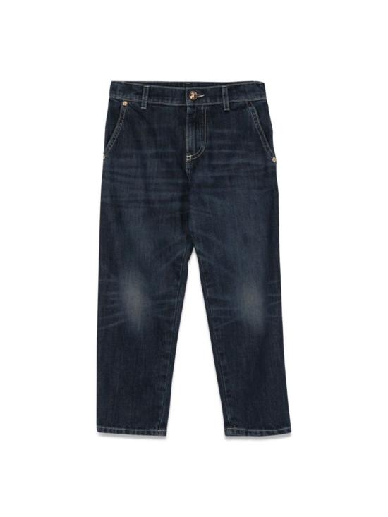  [키즈] 베르사체 트레이닝/조거 팬츠 아동용 자수 로고 청바지