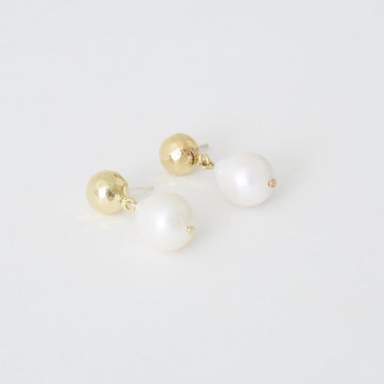  크레시오니 이어링 페를라 귀걸이, 진주와 은/황동 장식 - CRESCIONI