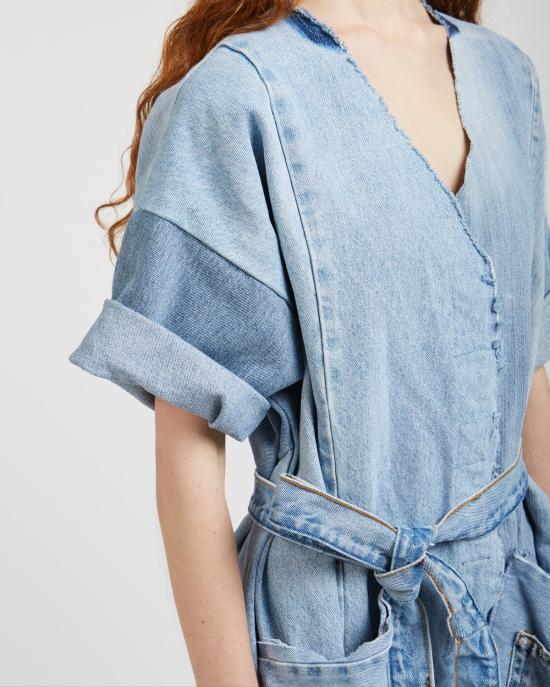  SilkDenim 점프수트 실크 데님 패치워크 - OTHER BRANDS