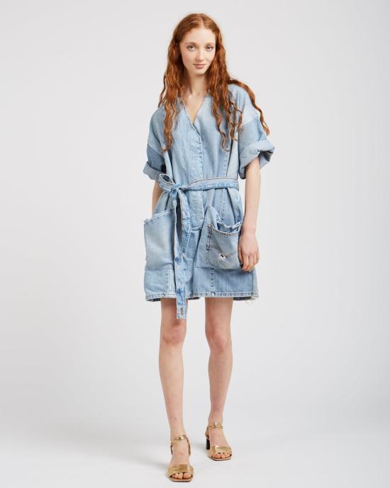  SilkDenim 점프수트 실크 데님 패치워크 - OTHER BRANDS