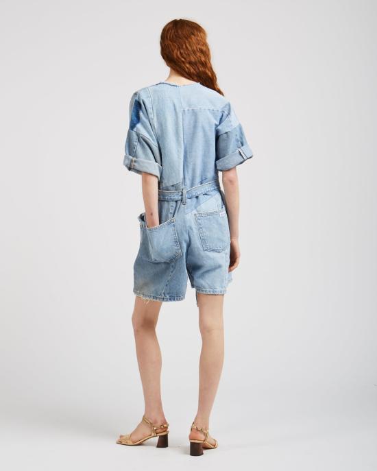  SilkDenim 점프수트 실크 데님 패치워크 - OTHER BRANDS