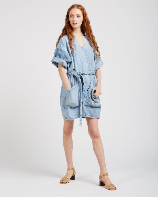  SilkDenim 점프수트 실크 데님 패치워크 - OTHER BRANDS