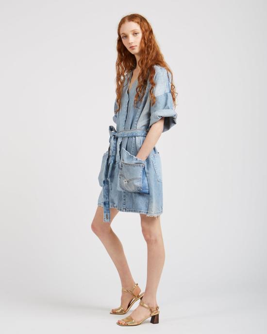  SilkDenim 점프수트 실크 데님 패치워크 - OTHER BRANDS