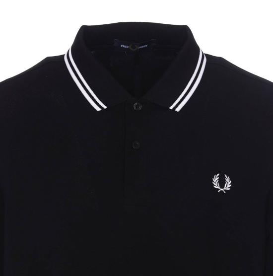  프레드페리 폴로 티셔츠 프레드 페리 트윈팁 폴로셔츠 블랙 - FRED PERRY