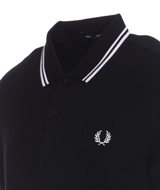  프레드페리 폴로 티셔츠 프레드 페리 트윈팁 폴로셔츠 블랙 - FRED PERRY