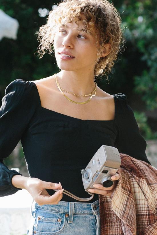  메릿 찰스 블라우스 뷰티  코르셋 데이트 나이트 탑 - MERRITT CHARLES