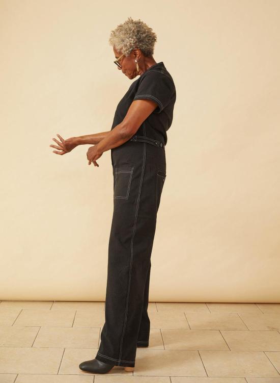  시크 콜렉티브 점프수트 Seek Collective 아멜리아 롬퍼 워시드 블랙 - SEEK COLLECTIVE