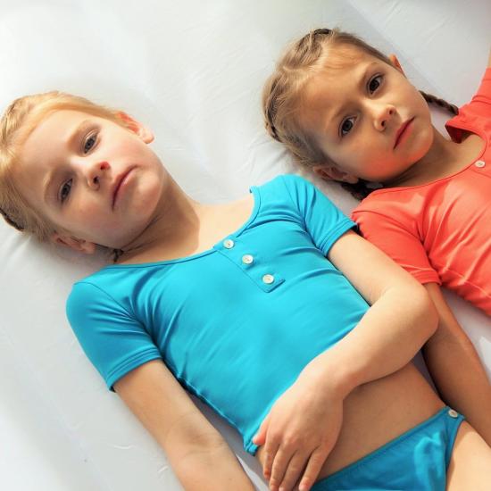  [키즈] Pacific Rainbow 비키니 키즈 퍼시픽 레인보우 솔란지 투피스 수영복 (씨 블루) - OTHER BRANDS