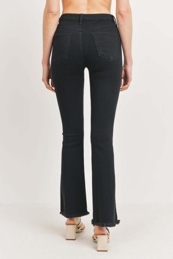  저스트 블랙 데님 데님 팬츠 롱 레그 부츠컷 진 - JUST BLACK DENIM