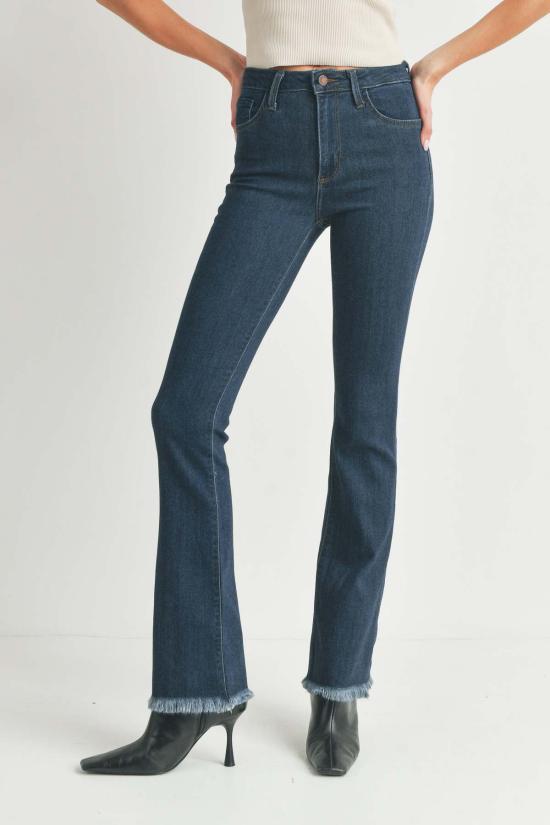  저스트 블랙 데님 데님 팬츠 롱 레그 부츠컷 진 - JUST BLACK DENIM