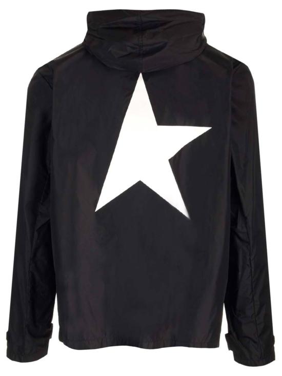  골든구스 자켓 골든 구스 로고 윈드브레이커 블랙/화이트 - GOLDEN GOOSE