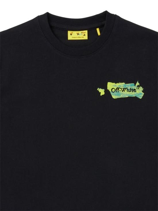  [키즈] 오프화이트 탑 그래피티 로고 티셔츠 (블랙) (어린이용) - OFF WHITE
